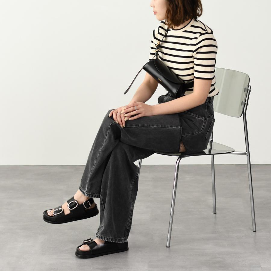 JIL SANDER スエードサンダル バックル ブラック 41 JIL SANDER（ジルサンダー） スウェードレザーサンダル ブラック