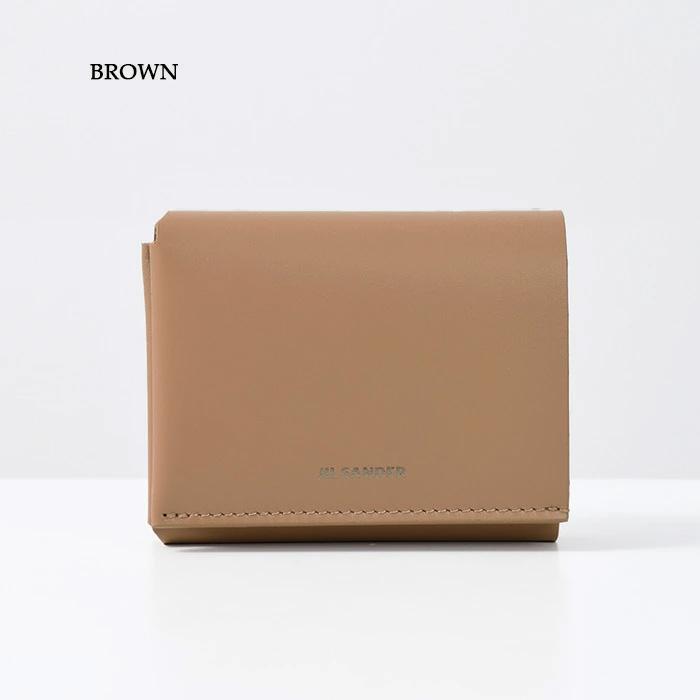 JIL SANDER ブラウン 三つ折り財布 JIL SANDER（ジルサンダー） 財布 折りたたみ レザーウォレット
