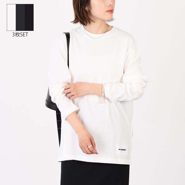 JIL SANDER+ ホワイト長袖カットソー　S ロンT パック　3 JIL SANDER（ジルサンダー） トップス 3パックTシャツロングスリーブ