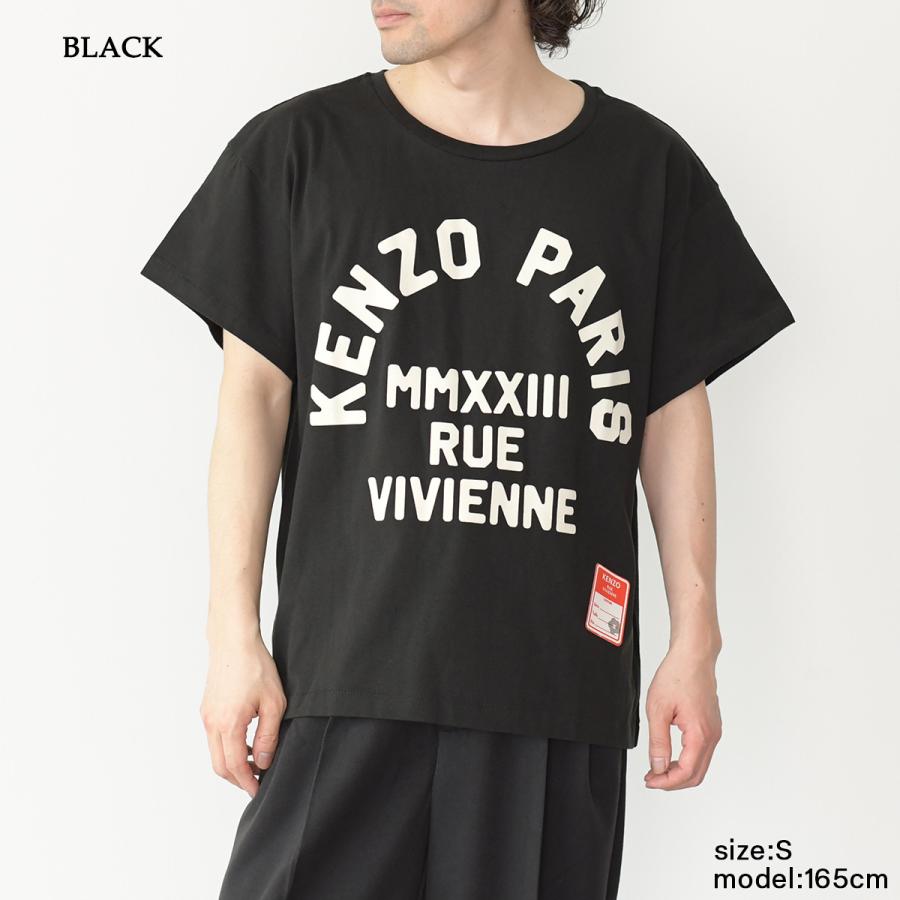 KENZO ケンゾー トップス RUE VIVIENNE Tシャツ FD55TS4594SC メンズ ブラック 黒 ロゴ プリント コットン ラウンドネック シンプル 人気 半袖 夏 おすすめ｜selectshopfelice｜02