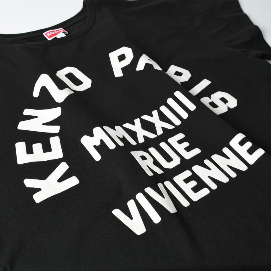 KENZO ケンゾー トップス RUE VIVIENNE Tシャツ FD55TS4594SC メンズ ブラック 黒 ロゴ プリント コットン ラウンドネック シンプル 人気 半袖 夏 おすすめ｜selectshopfelice｜04