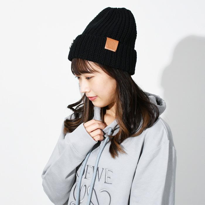 LOEWE ロエベ ニット帽 アナグラムブローチ ウールビーニー F000487XEK
