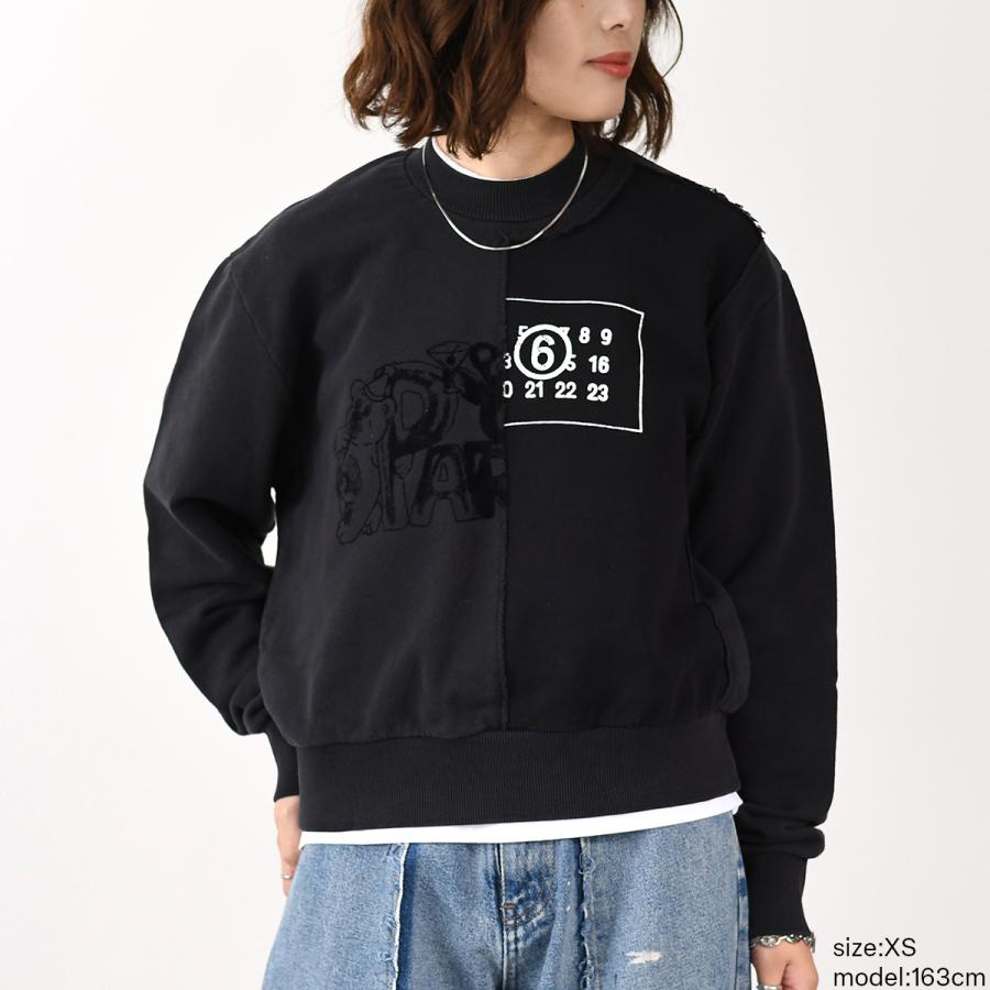 MM6 Maison Margiela ブラック トレーナー M MM6 MAISON MARGIELA エムエムシックス メゾン マルジェラ