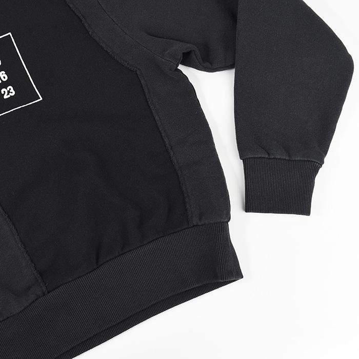 MM6　切り替えトップス　スウェット　パッチワーク　ブラック　Sサイズ MM6 切り替えトップス スウェット パッチワーク ブラック S