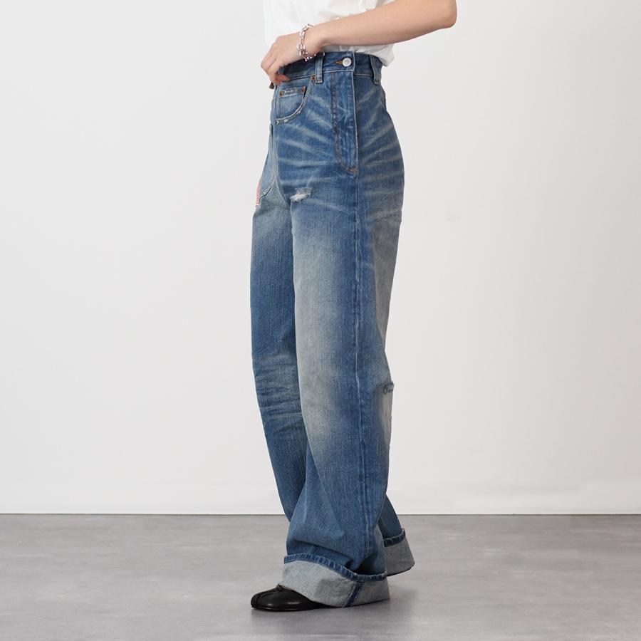 MM6 Maison Margiela ワイドデニム 24SS 31インチ MM6 Maison Margiela ワイドジーンズ | グレー | FARFETCH JP
