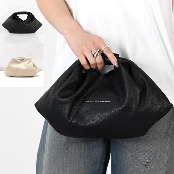 牛革・本革【極美品】 MM6 ジャパニーズバッグ スモール 大きめ ハンドバッグ MM6 MAISON MARGIELA メゾン マルジェラ バッグ ハンドバッグ