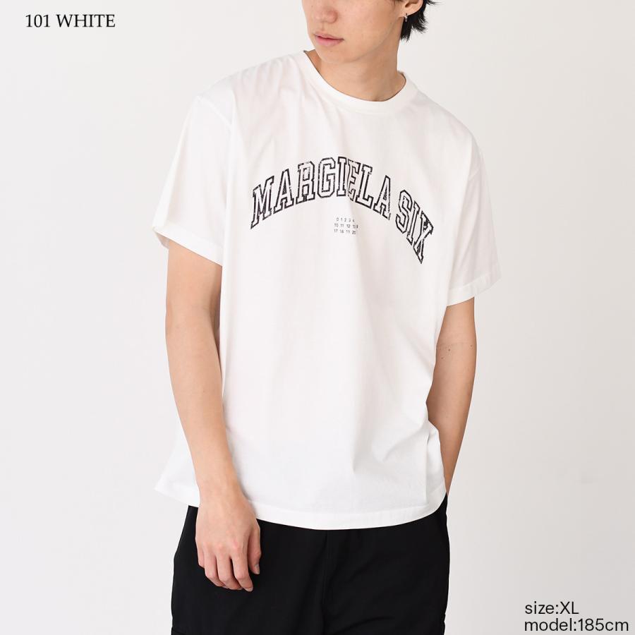 メゾンマルジェラ　エムエムシックス　デザインTシャツ　ホワイト　無地　カジュアル メゾンマルジェラ エムエムシックス デザインTシャツ ホワイト