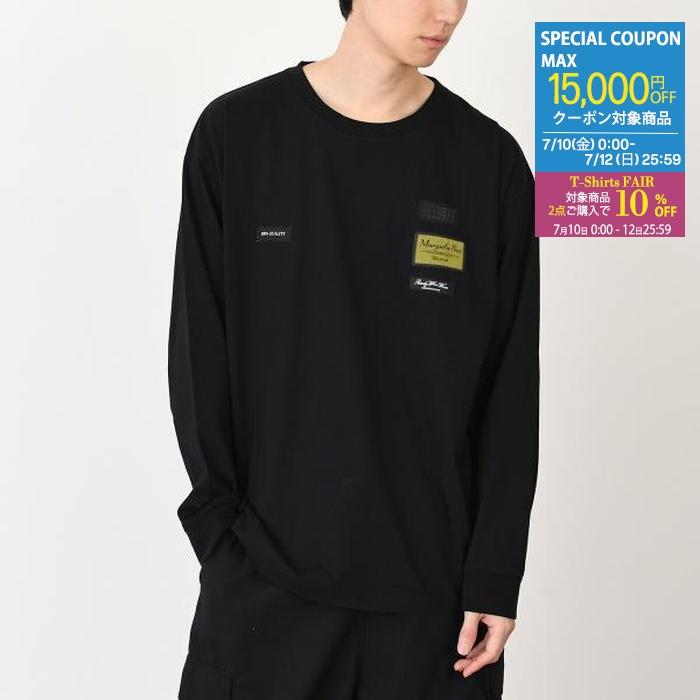 24SS Margiela ロンT サイズS ブラック イエロー 美品 希少 MM6 【Tシャツ2点10％OFF】MM6 MAISON MARGIELA エムエムシックス