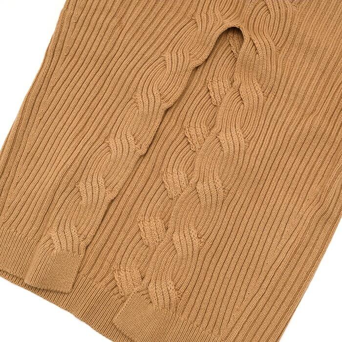 Max Mara マックスマーラ ニット ALCAZAR ウールカシミアニット 1366202600 レディース CAMEL キャメル ベージュ ケーブルニット ハイネック 爆買の画像