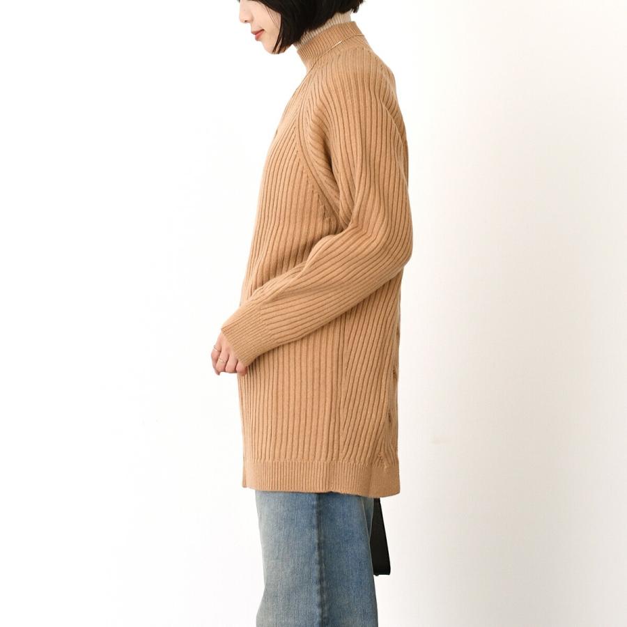 Max Mara マックスマーラ ニット ALCAZAR ウールカシミアニット 1366202600 レディース CAMEL キャメル ベージュ ケーブルニット ハイネック 爆買の画像