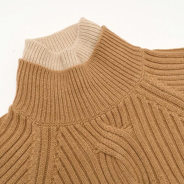 Max Mara マックスマーラ ニット ALCAZAR ウールカシミアニット 1366202600 レディース CAMEL キャメル ベージュ ケーブルニット ハイネック 爆買の画像