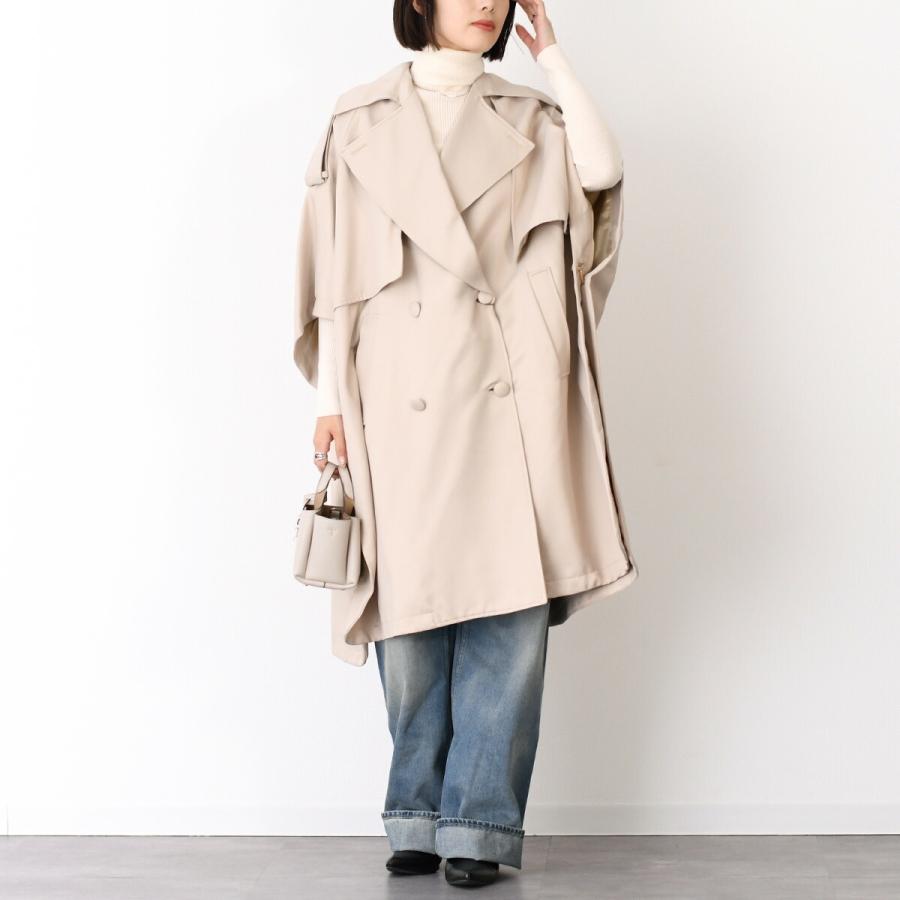 cen.ベージュ ダブルブレスト ケープコート 美品 Max Mara マックスマーラ カシミヤ ダブルブレスト ケープコート