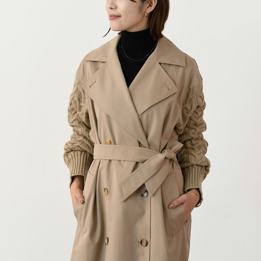 MAX MARA マックスマーラ コート アウター 1126014106 CICLADI チクラーディ トレンチコート ロングコート レディース キャメル ホワイト 秋 冬 ニット 春 爆買の画像