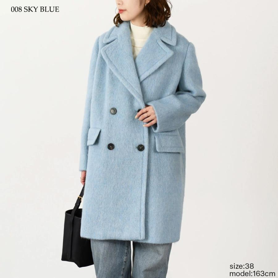 極美品✨MAX&Co. ダブルフェイスロングコート　グリーン　ブルー　48 送料無料】レティツィア ダブルフェイス ウール Aライン