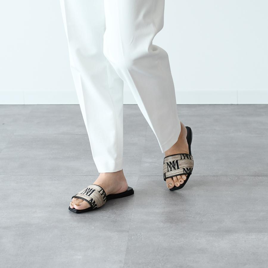 【マックスマーラ】サンダル Max Mara - 新品 MAX MARA BEACHWEAR ロゴプレート サンダル 37