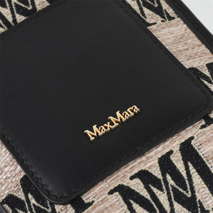 美品 Max Mara マックスマーラ フォニー ジャカード＆レザー モバイル ホルダー ショルダーバッグ ブラック ベージュ レディース 古着 中古 USED Max Mara（マックスマーラ） フォンケース PHONY フォニー レディース