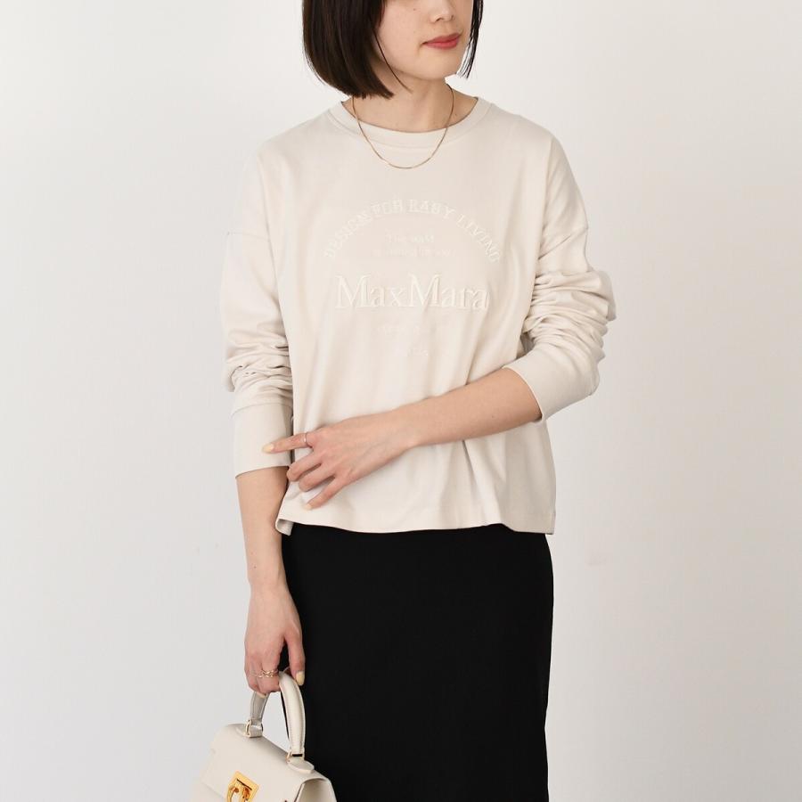 マックスマーラ コットン ジャージー トップ ベージュ Max Mara（マックスマーラ） S Max Mara エス トップス スウェット