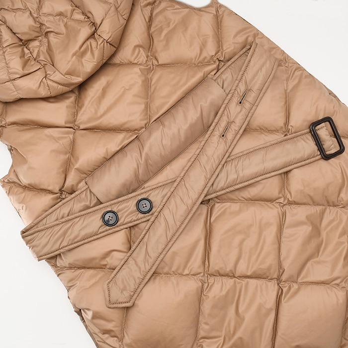 Max Mara　フーディ テクニカルダウン ロングジレ　ベージュ Max Mara フーディ テクニカルダウン ロングジレ - メルカリ