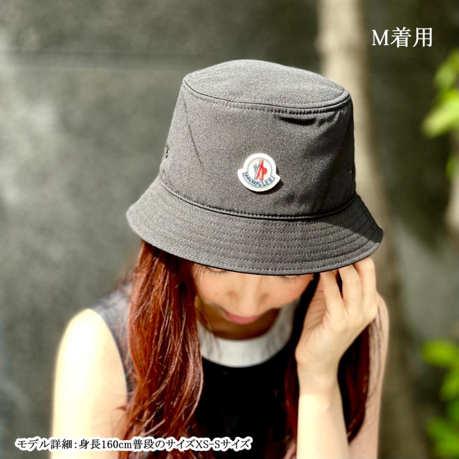 トレンド MONCLER バケットハット ブラック Sサイズ