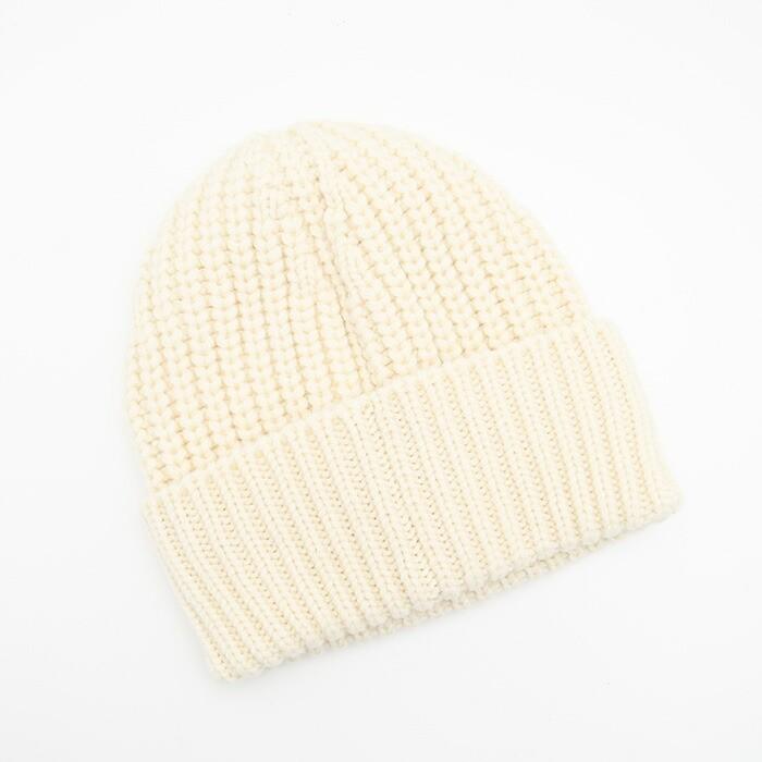 【美品】MONCLER ニット帽 クリーム色 MONCLER（モンクレール） 【ラスト1点】MONCLER ニット帽 ニット