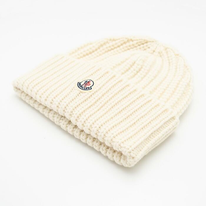 極美品！MONCLER モンクレール　 ホワイトベージュ　ニットキャップ MONCLER（モンクレール） 【ラスト1点】MONCLER ニット帽 ニット