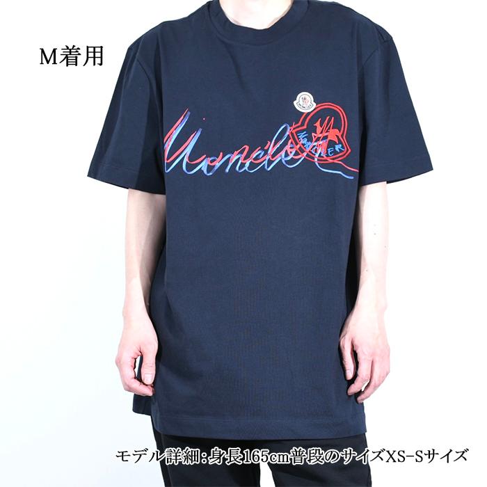 MONCLER モンクレール Tシャツ ロゴT レタリング ロゴ メンズ BLACK 