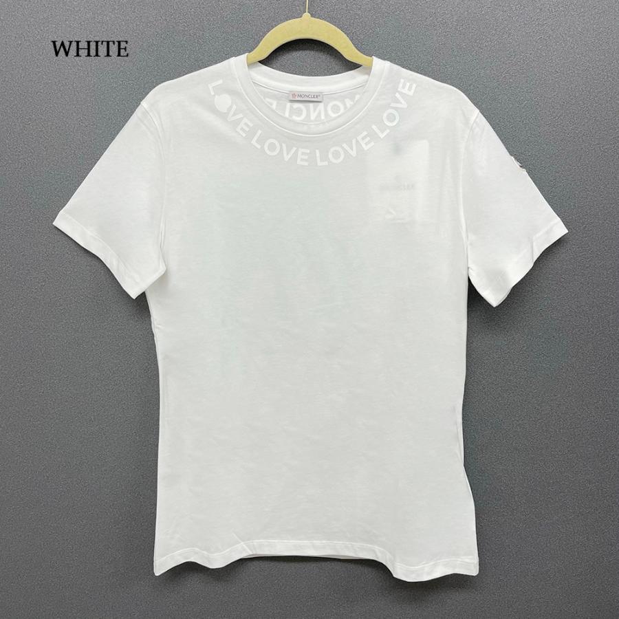 MONCLER モンクレール ロゴ Tシャツ NECK LOVE ロゴT ワッペン WHITE ホワイト 白 BLACK ブラック 黒 コットン  シンプル トップス 8C72410V8094