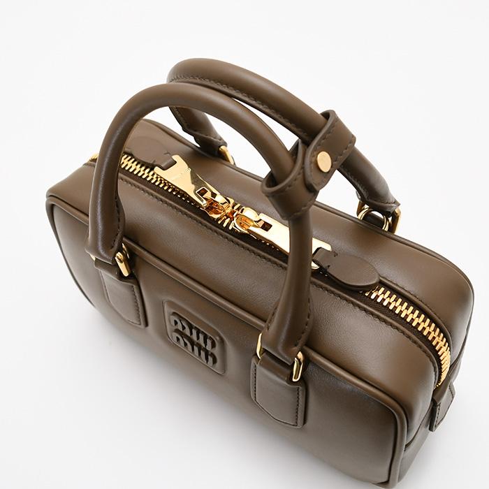 最終価格 miumiu アルカディレザーショルダーバッグブラウン miu miu（ミュウミュウ） 【9/25新入荷】MIU MIU ハンドバッグ