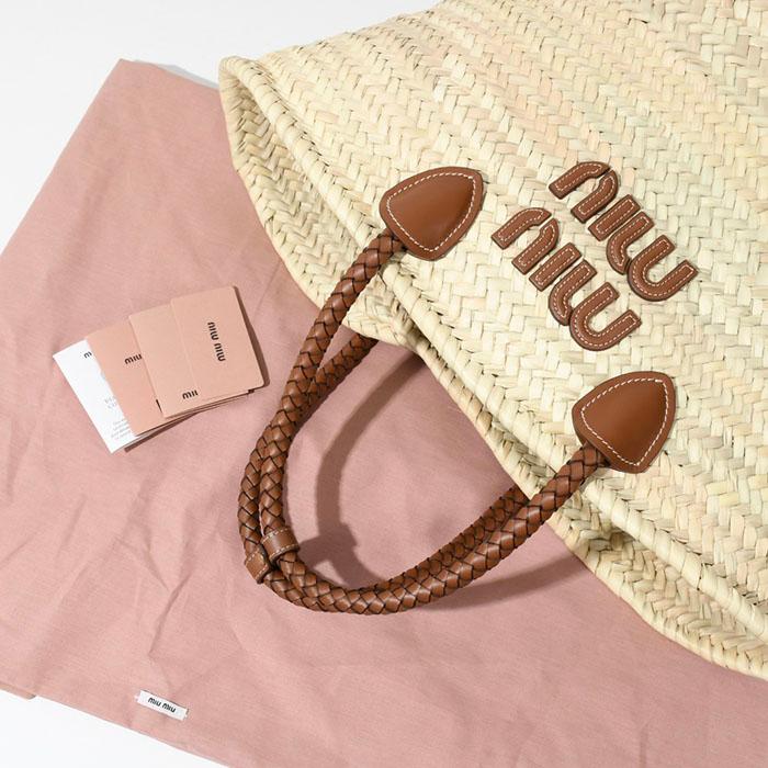 miu MIU ミュウミュウ かごバッグ バッグ ストロー 鞄 バル miu MIU ミュウミュウ かごバッグ バッグ ストロー 鞄 バル