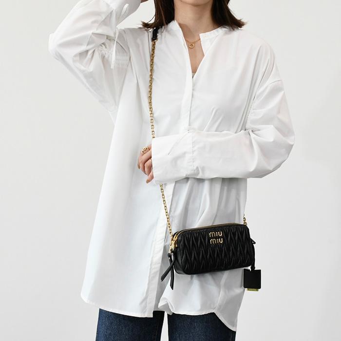 1-3日でお届け◆送込【MIU MIU】5BP045*レザー*ショルダーバッグ miu MIU ミュウ バッグ 鞄 マテラッセミニチェーンショルダー