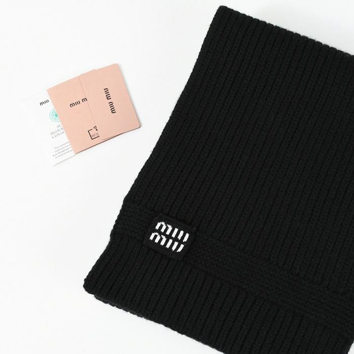 miu MIU ミュウミュウ マフラー カシミヤ混ウール ロゴマフラー miu MIU ミュウミュウ マフラー カシミヤ混ウール ロゴマフラー