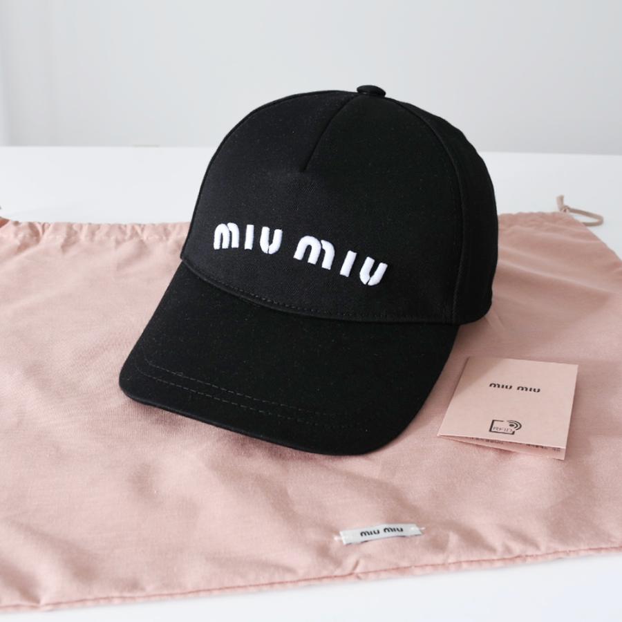 MIU MIU ミュウミュウ キャップ 帽子 ロゴ コットン ベースボール