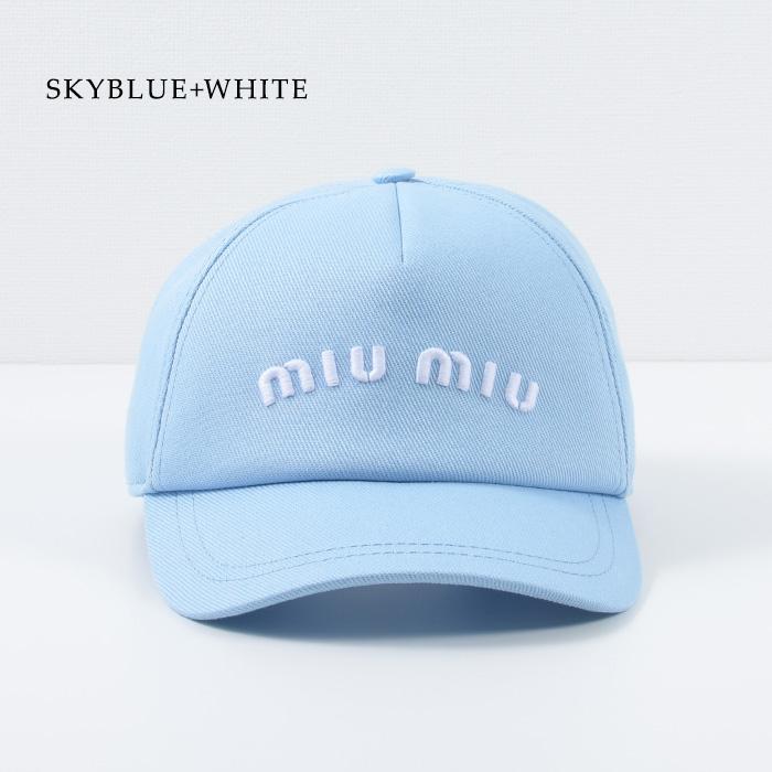 miu MIU ミュウミュウ キャップ 帽子 ドリル ベースボール CAP miu MIU ミュウミュウ キャップ 帽子 ドリル ベースボール CAP