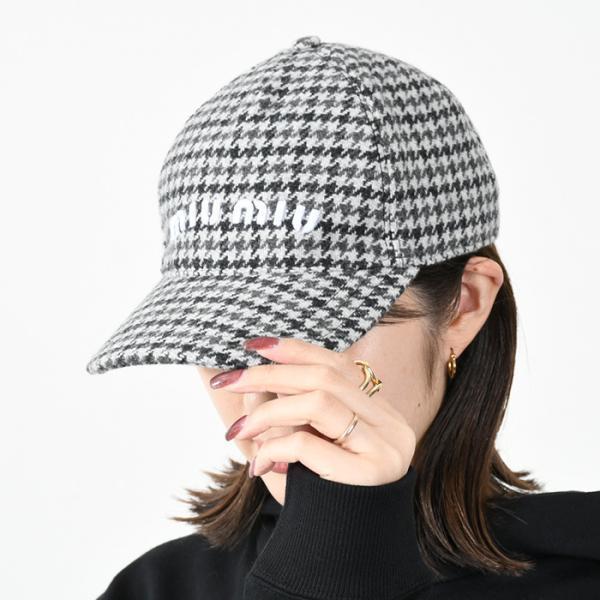 miu miu（ミュウミュウ） 帽子 キャップ チェックウールCAP 5HC179