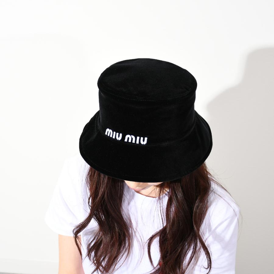 ミュウミュウ MIUMIU レディース-バケットハット ブランド 5HC196 068 F0967 NERO BIANCO ブラック Cap