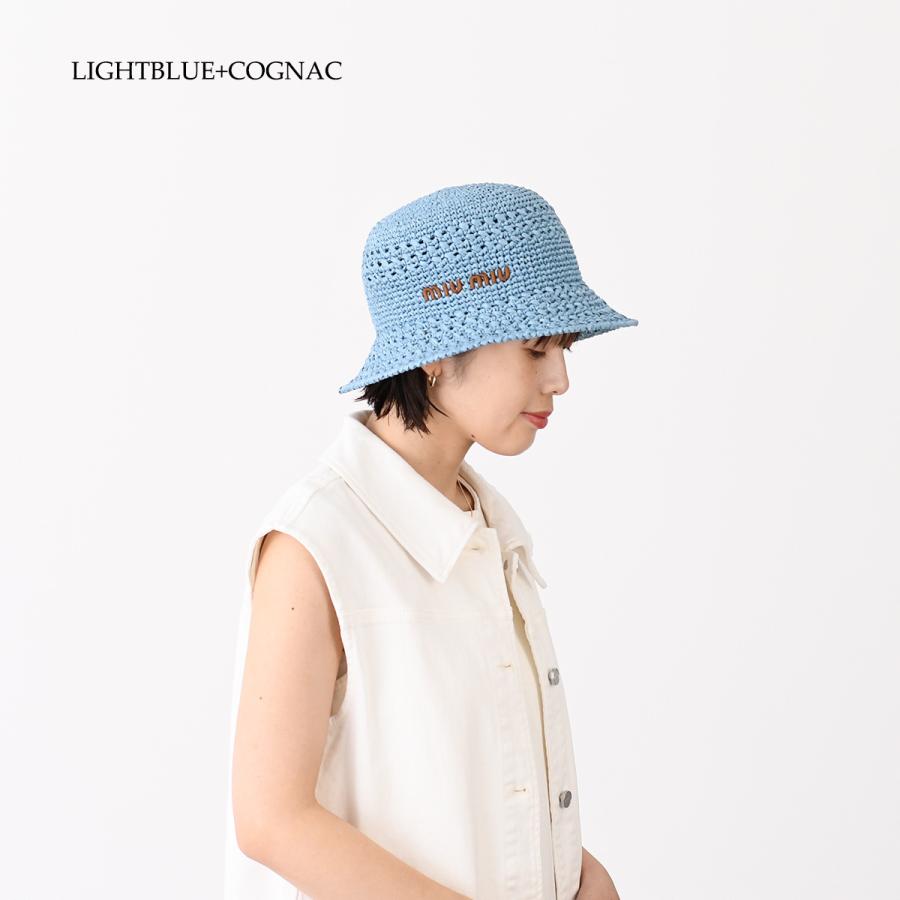 MIU MIU 麦わら帽子 MIU MIU ミュウ ミュウ ストローハット 麦わら帽子 ベージュ