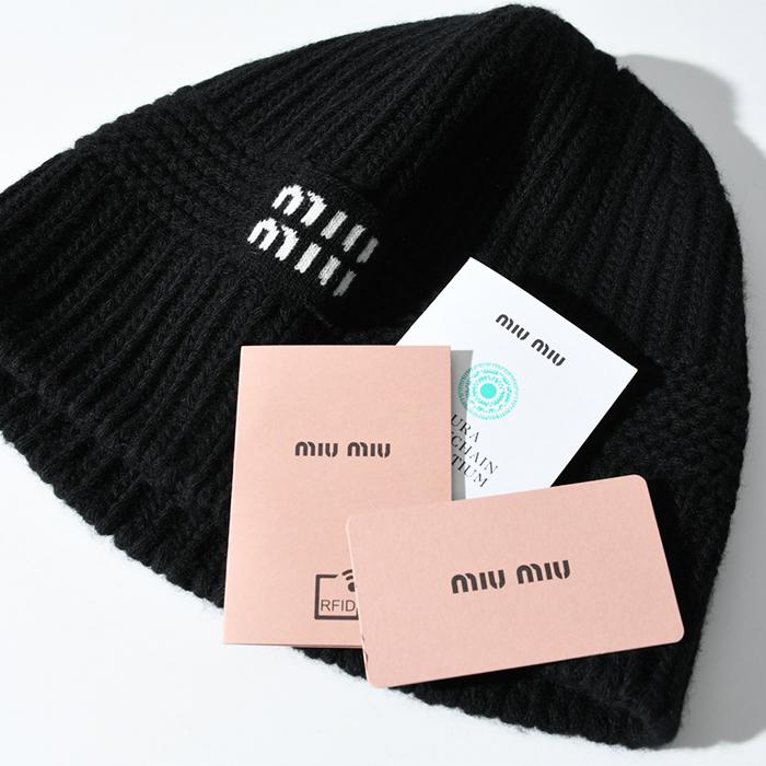 ミュウ ミュウ miu miu ニット バケット ハット 茶-