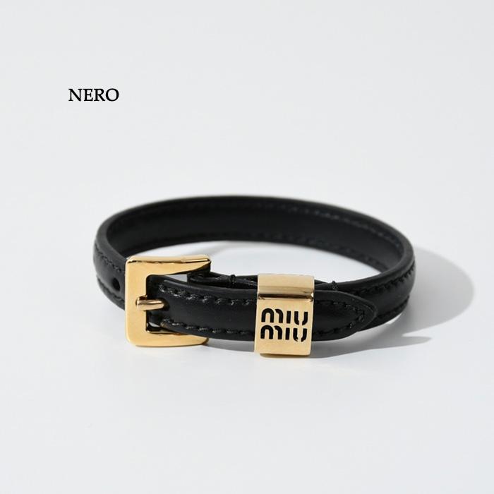 miu MIU ミュウ ブレスレット アクセサリー ロゴレザー miu MIU ミュウ ブレスレット アクセサリー ロゴレザー
