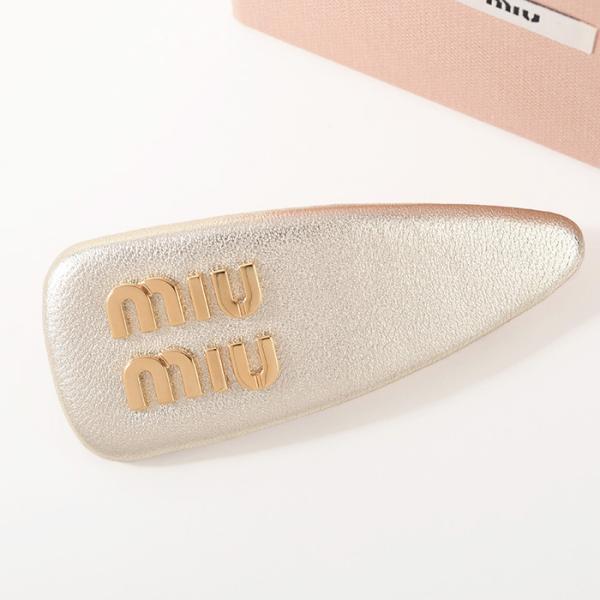 miu miu（ミュウミュウ） ヘアアクセサリー ナッパレザー ヘアクリップ