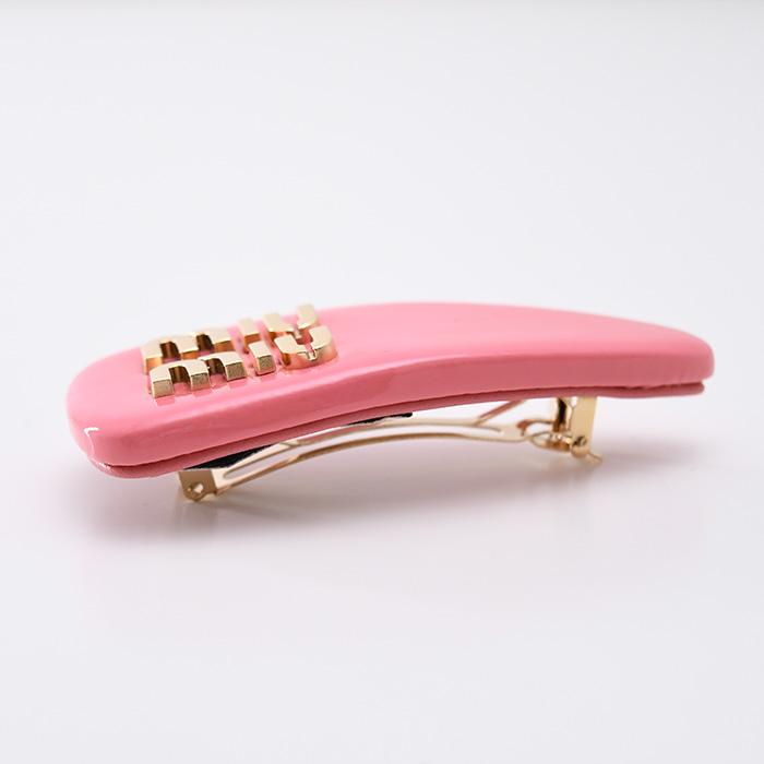 MIUMIU パテントレザー　ヘアクリップ　ピンク miu miu（ミュウミュウ） 【MAX1.5万円OFF】MIU MIU ヘアクリップ ヘア