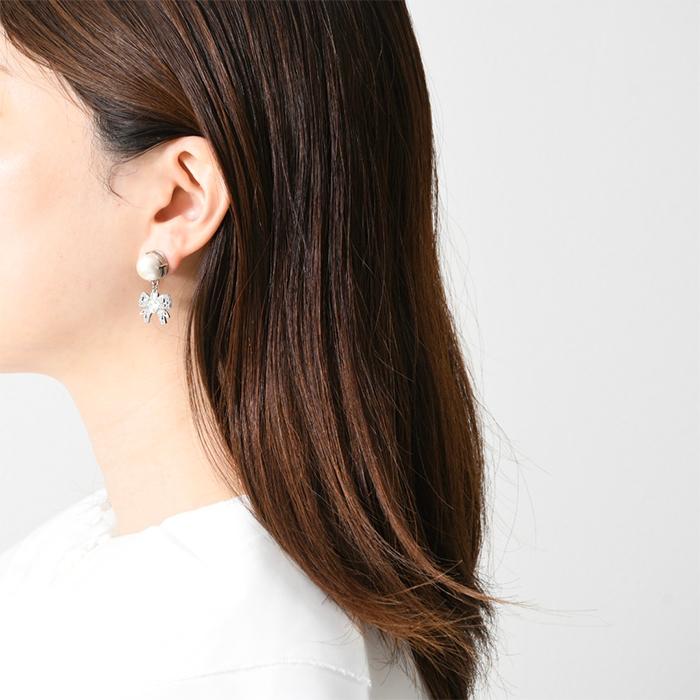 MIU MIU ミュウミュウ ピアス アクセサリー リボン パール マイクロ