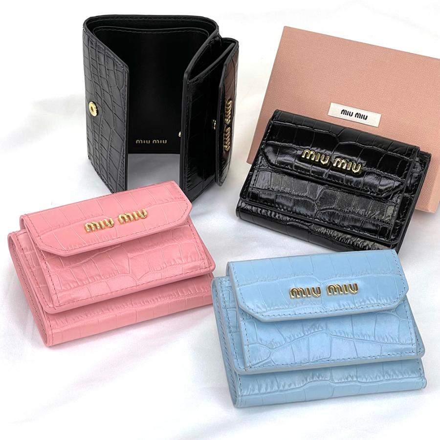 ミュウミュウ Miumiu Madras クロコ レター財布 レター型 ミニ財布 クロコダイルプリント 三つ折り財布 コンパクト ピンク ブラック ブルー 5mh021 2b8g Mi 5mh0212b8g Mad セレクトショップ Felice Yahoo 店 通販 Yahoo ショッピング