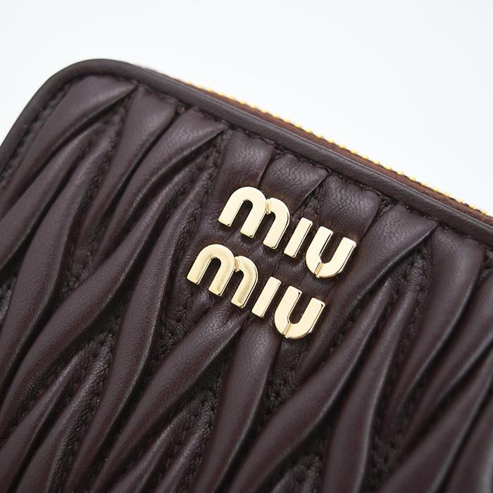 MIUMIU コインケース 小銭入れ マテラッセ ラウンドジップ ゴールド金具 miu MIUMIU ミュウミュウ コインケース 5MM268 2FPP レディース