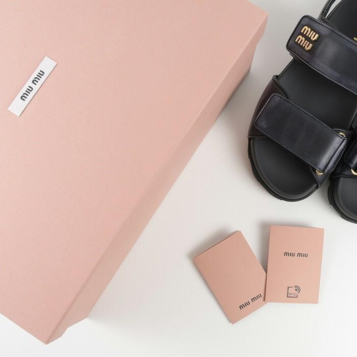 miu miu（ミュウミュウ） サンダル レザーサンダル ダブルストラップ