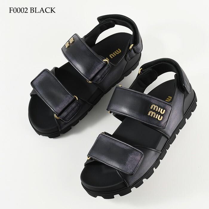 miu miu（ミュウミュウ） サンダル レザーサンダル ダブルストラップ