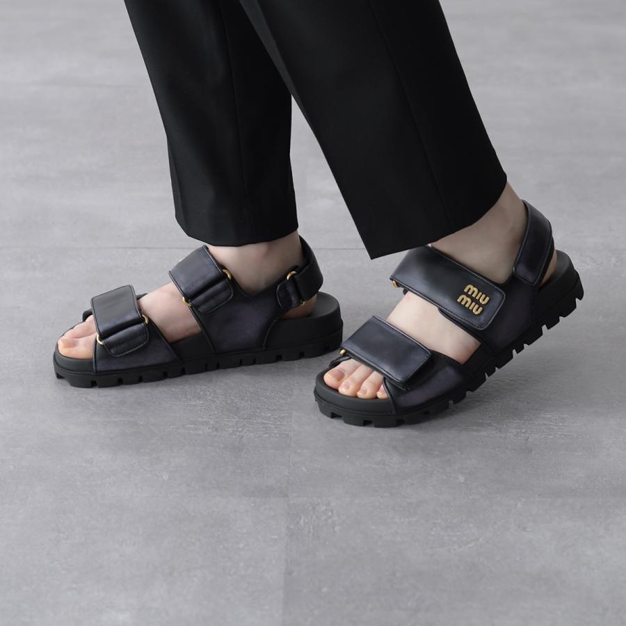miu MIU ミュウミュウ サンダル レザーサンダル ダブル miu MIU ミュウミュウ サンダル レザーサンダル ダブル