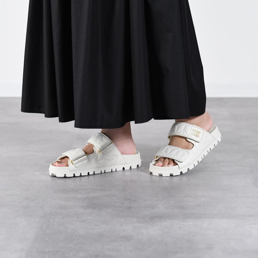 miu MIU ミュウミュウ サンダル レザーサンダル ダブル miu MIU ミュウミュウ サンダル レザーサンダル ダブル