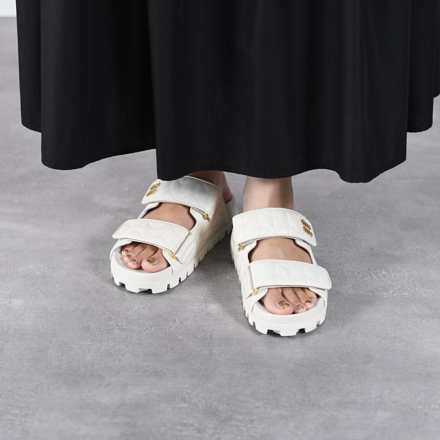 miu MIU ミュウミュウ サンダル レザーサンダル ダブル miu MIU ミュウミュウ サンダル レザーサンダル ダブル