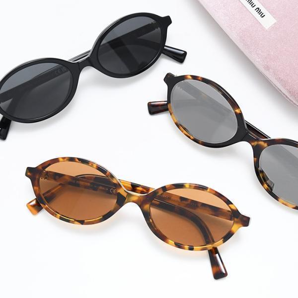 ミウミウ ブラック サングラス ミュウミュウ Miu Miu MIUMIU サングラス 0MU 03ZS オーバル