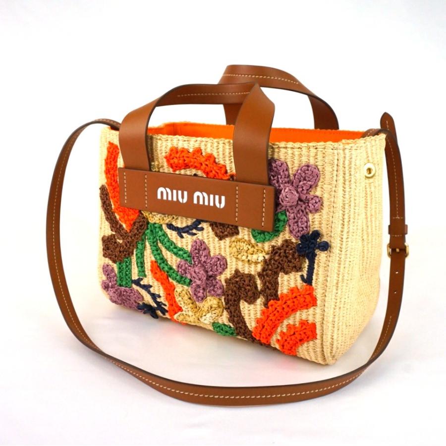 Miumiu ミュウミュウ かごバッグ カバン 5ba176 V Orh 2c9h 花柄 ストロー ハンドバッグ 2way ショルダーバッグ レザー ロゴ Miumiu 5ba176 セレクトショップ Felice Yahoo 店 通販 Yahoo ショッピング